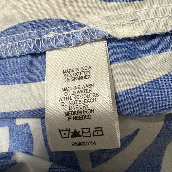 1. STATE Blue and White Cotton Tiered Abstract Blue and White Maxi with Pockets. - Picture 9 of 10